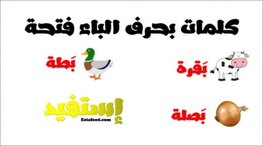 كلمات بحرف الباء فتحة