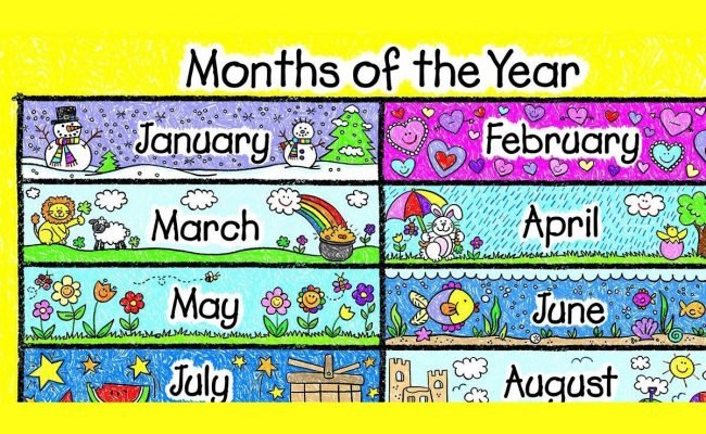 شهور السنة الميلادية بالانجليزي