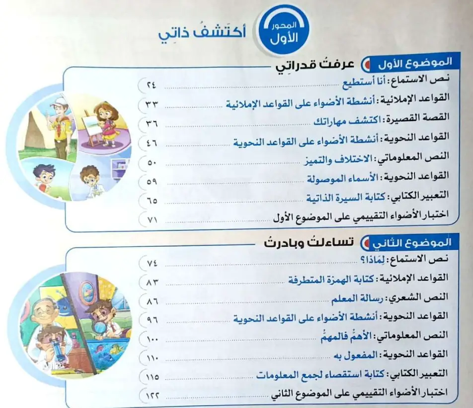 رابط تحميل كتاب الأضواء عربي الصف الخامس الابتدائي الترم الاول 