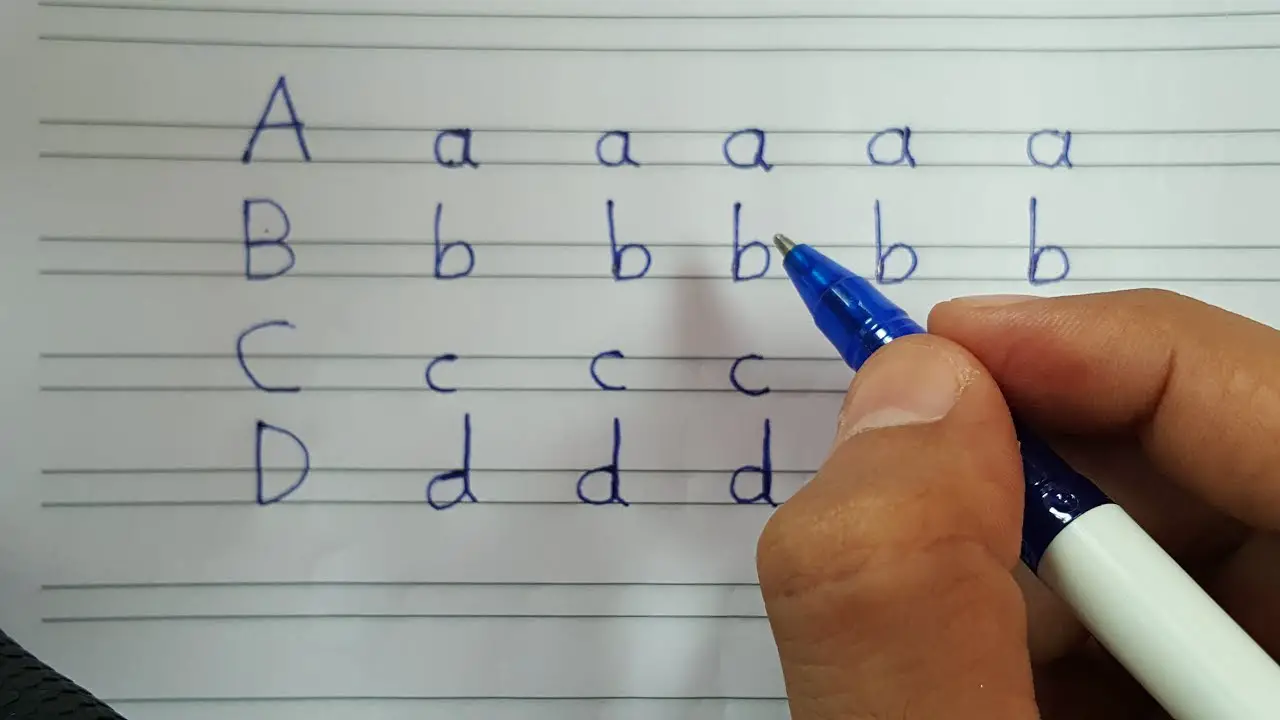 طريقة كتابة الحروف الإنجليزية على السطر