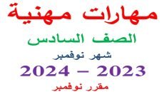 مذكرة مراجعة شهر نوفمبر مهارات مهنية الصف السادس الابتدائي 