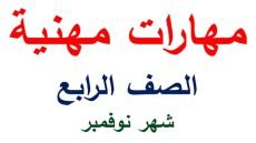 مذكرة مراجعة شهر نوفمبر مهارات مهنية الصف الرابع الابتدائي
